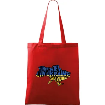 Ukrajina - jména měst - Evropa - Taška bavlněná - 42 x 38 cm ( Červená )