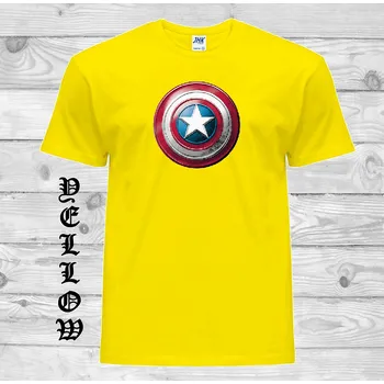 Chlapecké tričko detske-levne-bavlnene-tricko-potisk-stit-kapitan-Amerika Barva: Yellow - žlutá, velikost: 164
