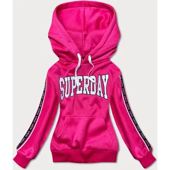 Dámská mikina Krátká růžová dámská mikina s nápisy (26014) odstíny růžové S (36)