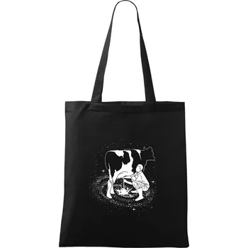 Nákupní taška Milky Way Kráva - Taška bavlněná - 42 x 38 cm ( Černá )