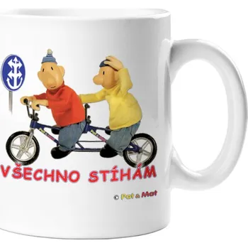 Hrnek Pat a Mat cyklista - Všechno stíhám