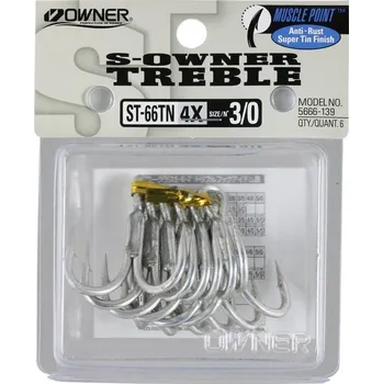Rybářský háček OWNER Trojháčky ST66 vel. 1 (Trojháčky OWNER ST66 1)