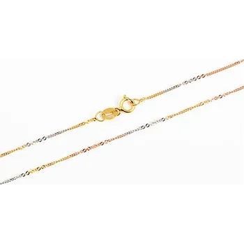 Řetízek Dámský řetízek ze tří druhů zlata 45 cm ZLR1034F + DÁREK ZDARMA