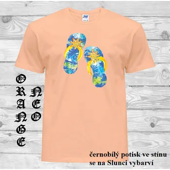 panske-bavlnene-tricko-uv-potisk-plazove-zabky Barva: Orange neo - matně oranžová, velikost: L