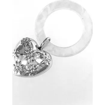 Stříbrné chrastítko srdce