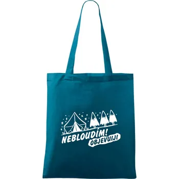 Nebloudím, objevuji - hory - Taška bavlněná - 42 x 38 cm ( Petrolejová )