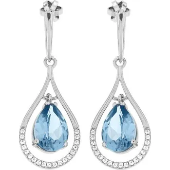 Náušnice Zlatnictví U Kostela Zlaté visací náušnice s modrým kamenem 227bm 597832164