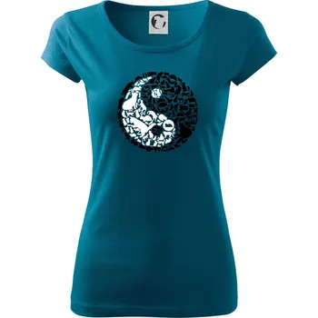 Dámské tričko YinYang Cats - Dámské triko Pure - L ( Petrolejová )