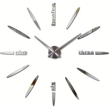 Hodiny Nástěnné 3D hodiny - motiv jehla Varianta: stříbrná, Velikost: 94 cm