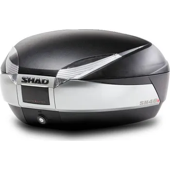 Zavazadlo na motocykl Vrchní kufr na motorku SHAD SH48 D0B48400 nový titan se zámkem PREMIUM SMART