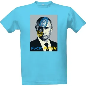 Pánské tričko Tričko s potiskem Vladimir Putin = Chujlo. Fuck you! pánské