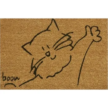 Rohožka Kokosová čistící venkovní vstupní rohož FLOMA Cat - 40 x 60 x 1,4 cm