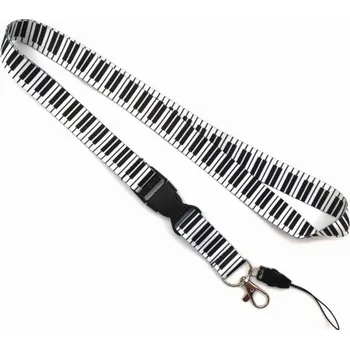 Šňůrka na krk s karabinou a potiskem klaviatura