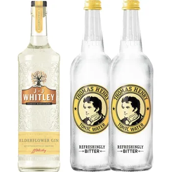 Gin J.J. Whitley Elderflower gin 0,7L 38,6% (sada) + 2x Thomas Henry tonic 0,75L