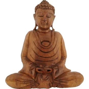 Soška Buddha dřevo 20 cm tm Dhyan