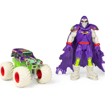 Hračka Spin Master Monster Jam Kovové auto s figurkou Grave Digger a Grim