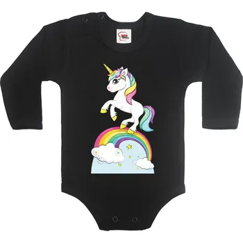 Kojenecký body Dětské body s jednorožcem, Barva Černá, Velikost 62 / 3-6m, Canvas Dětské body Bezvatriko.cz 0782