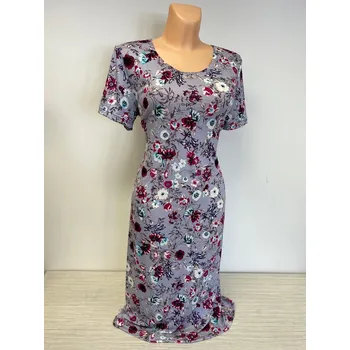 Dámské šaty Dámské šaty ALOVA, Barva Fialová, Velikost XXXL 54, Rukáv Rovný rukáv klasický