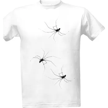 Pánská móda Tričko s potiskem Bíle tričko s pavouky pánské
