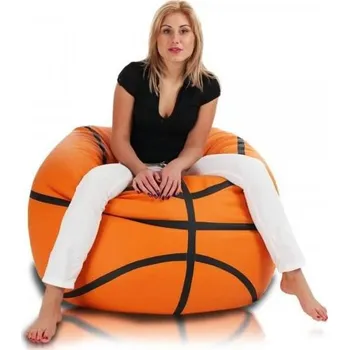 Sedací pytel Sedací vak Basketbalový míč ekokůže TiaHome šedá