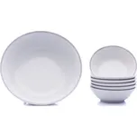 Thun 1794 Opal, kompotová souprava, krajka, šedá, porcelán Thun, 7 d.