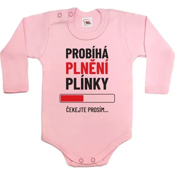 Kojenecký body Dětské body - Probíha plnění plínky, Barva Světlá růžová, Velikost 98 / 2-3r, Canvas Dětské body Bezvatriko.cz 0845