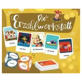 Německý jazyk Die Erzählwerkstatt. 132 Karten, 2 Würfel, 60 Spielmarken, 1 Spielanleitung