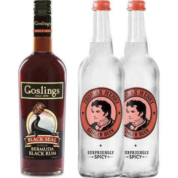 Rum Goslings Black Seal 0,7L 40% (sada) + 2x Thomas Henry gingerbeer 0,75L