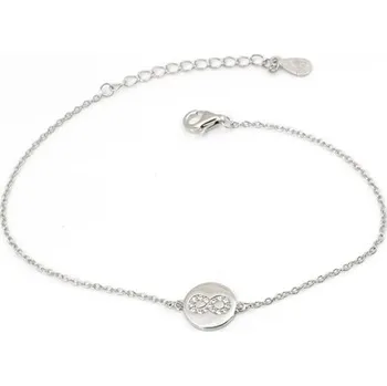 Náramek Dámský stříbrný náramek nekonečno 17-20 cm STNA0425F