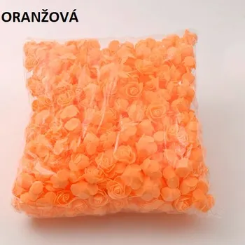 umělá květina 500 ks pěnových mini (3 cm) květů růží Barva: Oranžová