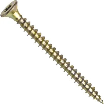 Vrut Univerzální vrut, zápustná hlava, drážka torx, celý závit, zinek žlutý, 3.5x20 mm
