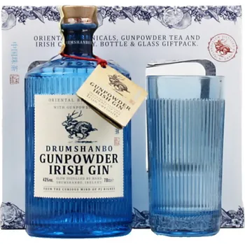 Gin Gunpowder Drumshando Irish gin 0,7L 43% (dárkové balení 1 sklenička) GB se sklenicí