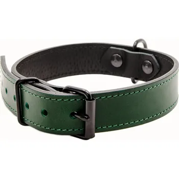 Obojek pro psa Recenze Tlusty Leatherworks Classic kožený obojek tmavě zelený 68-80 cm/40 mm
