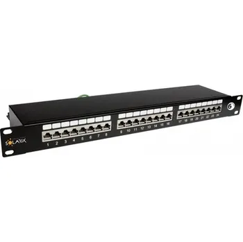 Stolní počítač 19" patch panel Solarix 24 x RJ45 CAT6 STP černý 1U SX24-6-STP-BK, 24200124