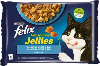 Krmivo pro kočku Purina Felix Sensations Jellies Multipack lahodný výběr z ryb v želé 4x 85 g