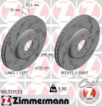 Brzdový kotouč Zimmermann 100.3331.53