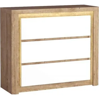 Komoda Komoda, 115 LIVINIO L-6 dub ribbeck/bílý lesk