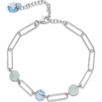 Náramek Stříbrný náramek modrý Trilliant B4706AQ6AQM Aquamarine