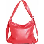 Vera Pelle Kabelka a batoh v 1 - velká kožená kabelka na rameno a batoh 12 červená