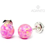 Stříbrné opálové náušnice kuličky na šroubek