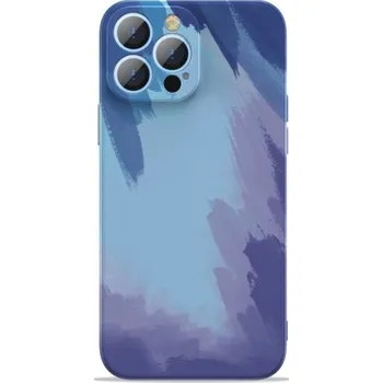 Pouzdro na mobilní telefon Ochranný kryt se vzorem vodových barev pro iPhone 13 Pro - modrý