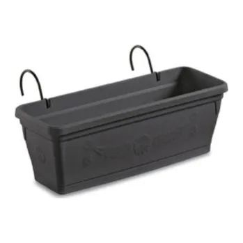 Květináč Truhlík na květiny PRIMAVERA s háky 50 antracit
