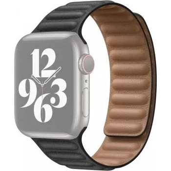 Řemínek na hodinky Řemínek kožený tah pro Apple Watch 42mm / 41mm / 40mm / 38mm - černý