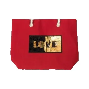 Nákupní taška Plážová taška "Love" červená Fisura (Barva - červená)