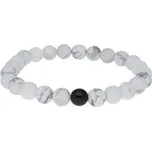 Doria Náramek korálkový z přírodního kamene bílo černý