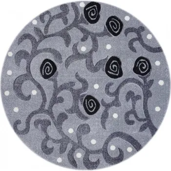 Koberec Livone Dětský koberec kulatý růže antracit/šedo-stříbrný 133cm