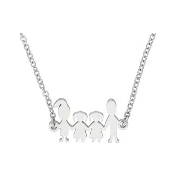 Náramek Doria Řetízek RODINA (4 členná) z oceli stříbrný G455