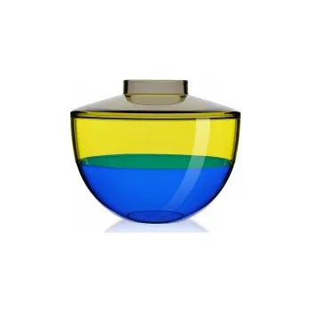 Váza Shibuya kouřová/žlutá/modrá