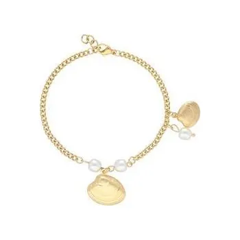 Náramek Doria Náramek s mušličkou zlatý z oceli N069