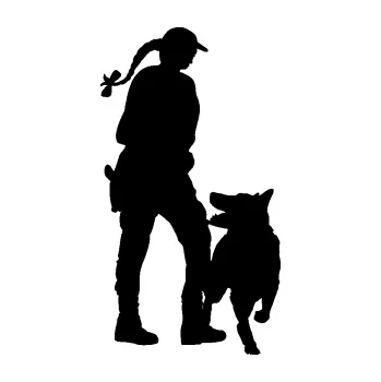 Samolepící dekorace SAMOLEPKA Psovod 002 pravá (01 - černá) NA AUTO, NÁLEPKA, FÓLIE, POLEP, TUNING, VLASTNÍ TEXT, TISK, AUTOSAMOLEPKY.cz, POLEPY, OBRÁZEK, LOGO, SAMOLEPKY